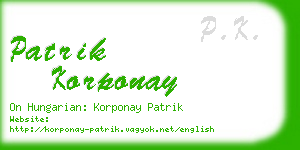 patrik korponay business card